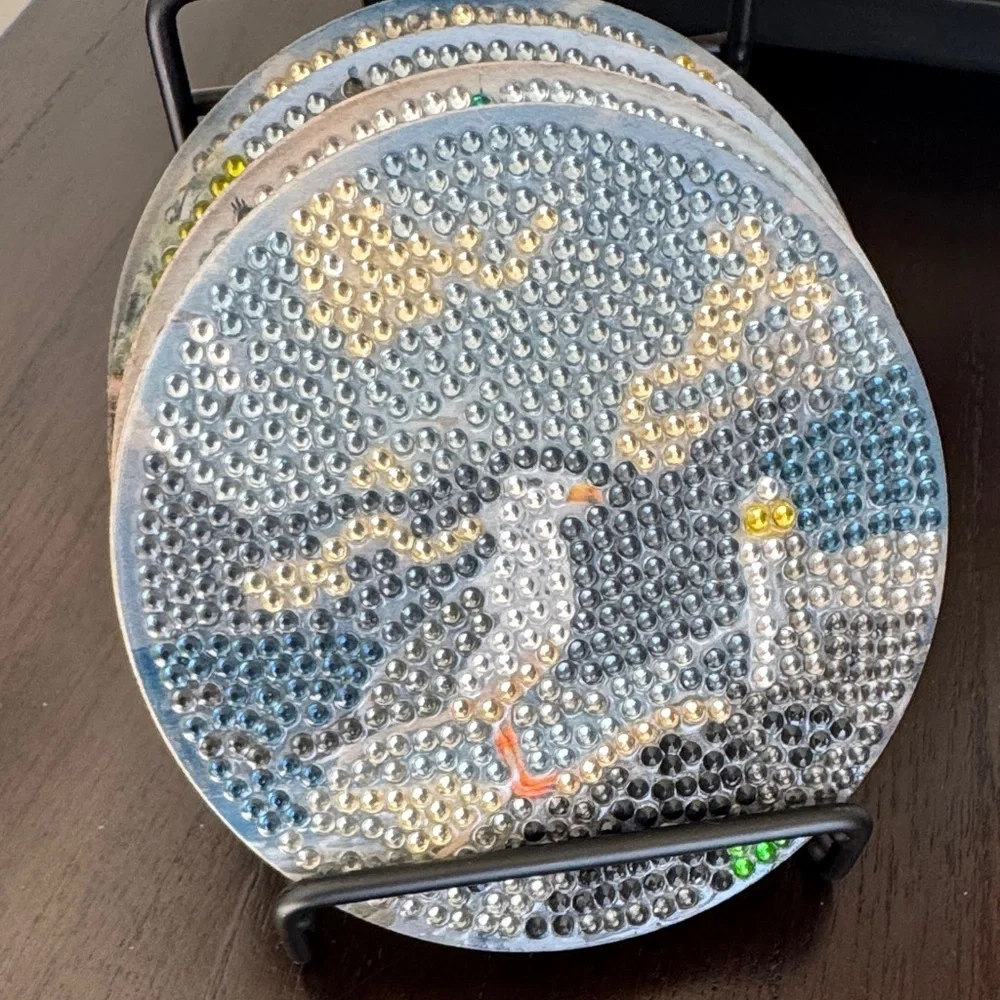 🌊 Handcrafted Lighthouse Ocean Diamond Art Coasters – Set of 4 Gift Ready - Picture 6 of 6